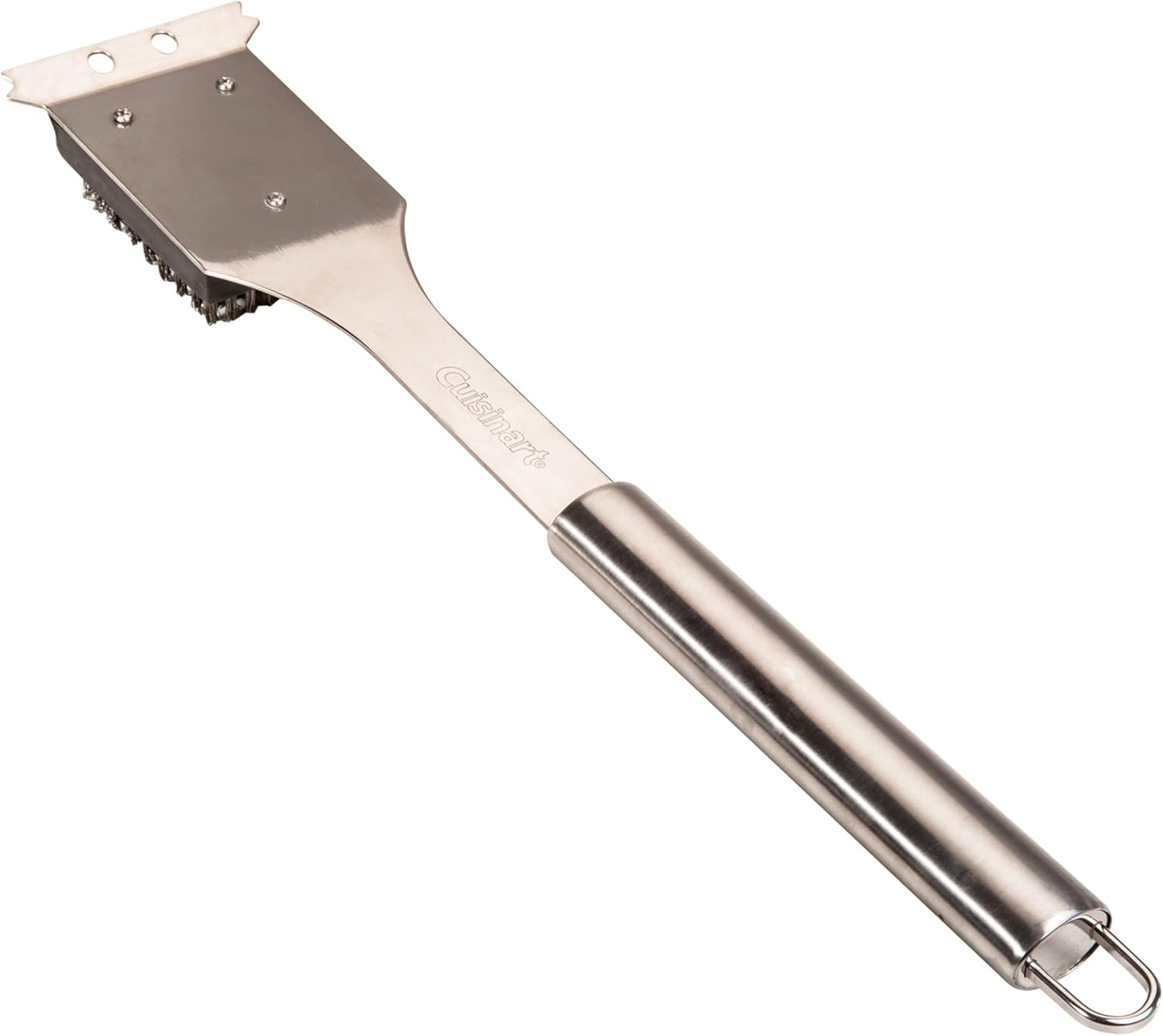 Cuisinart Stainless Steel 16.5" Long Handle Grill Cleaner Brush and Scraper for BBQ, Griddle, Grills, Cookout