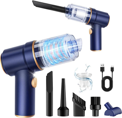KMM Handheld Car Vacuum Cleaner, 9000Pa Vacuum Cleaner and Air Duster, 120W High Power Hand Held Vacuum with LED Light and Multi-Nozzles for