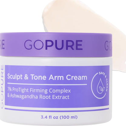 goPure Sculpt & Tone Arm Cream - Firming & Tightening Cream - Visibly Smooths, Lifts, Sculpts Arms - ProTight Complex - Rice Protein, Shea