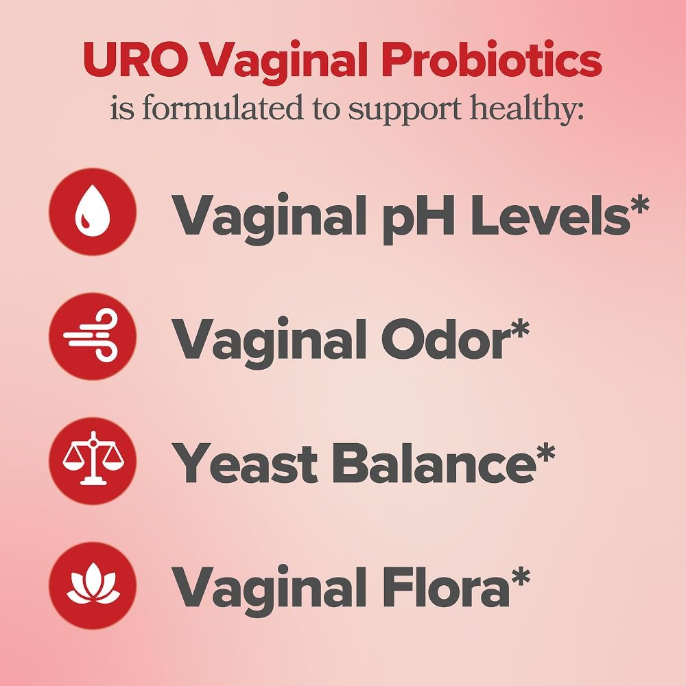 O Positiv URO Vaginal Probiotics for Women pH Balance with Prebiotics & Lactobacillus Vaginal Health Supplement Promote Healthy Vaginal Odor &