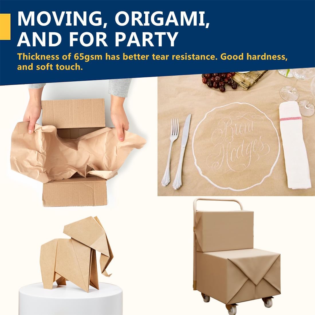 PerkHomy Brown Kraft Paper Roll 17.5" x