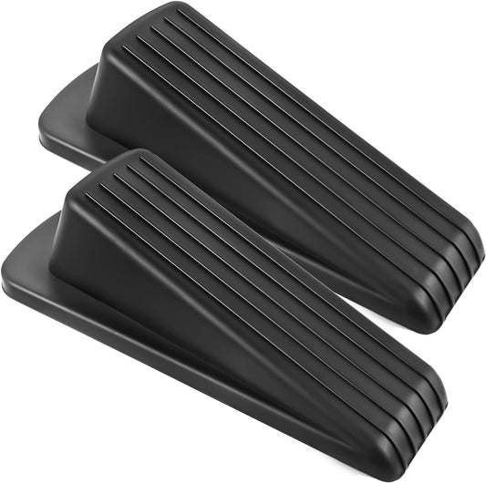 JZWBLILY Door Stoppers for Bottom of Door on Floor, Premium Rubber Door Stopper Wedge, Floor Sturdy Stackable Door Stops for Carpet Heavy Duty