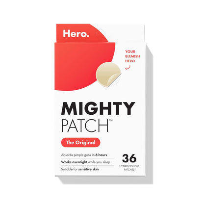 Mighty Patch Original Patch from Hero Cosmetics - Hydrocolloid Acne Pimple Patches for Face, Shrinking Zits & Whiteheads in 1