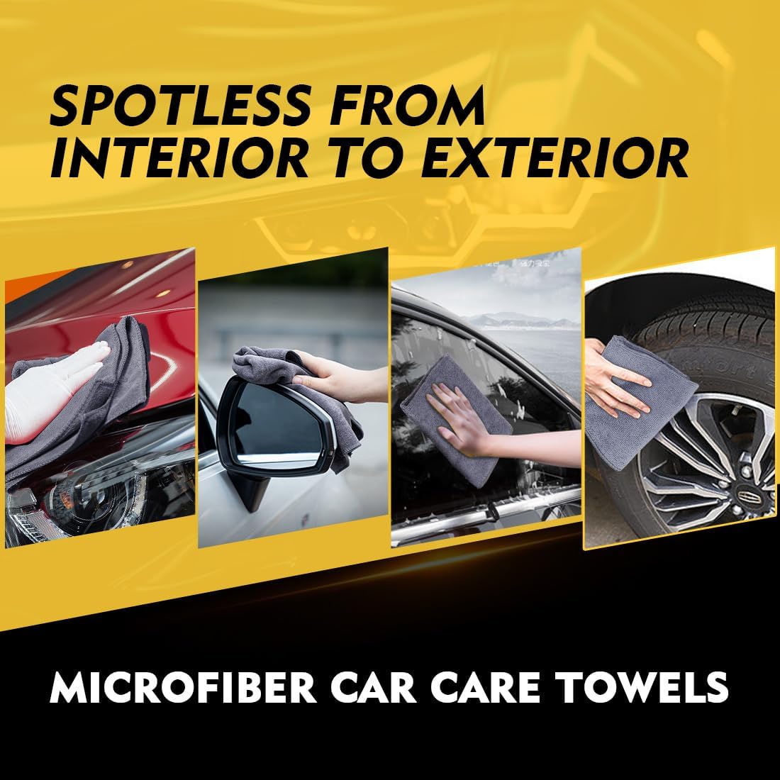 HOMEXCEL Microfiber Cleaning Cloth 12 Pack, 12.5 x 12.5 inch Microfiber Towels for Cars, Ultra Absorbent Washing