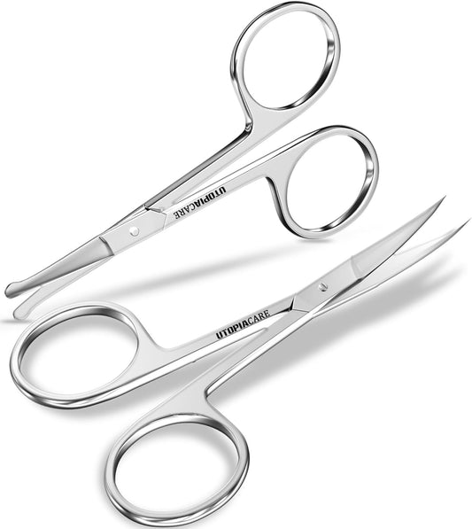 Utopia Care Eyebrow Scissors, Professional Stainless Steel Small Shears for Men and Women, Nose Hair Scissors for Grooming Mustache, Beard
