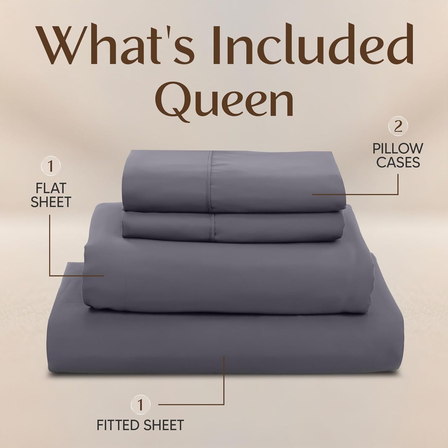 Utopia Bedding Queen Size Sheet Set 4 Piece Bed Sheets, Soft and Breathable Microfiber, Includes 1 Fitted