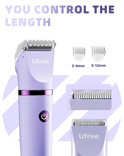 Ufree Bikini Trimmer Electric Razors for Women, Rechargeable Pubic Body Hair Trimmer Electric Shaver for Legs Body