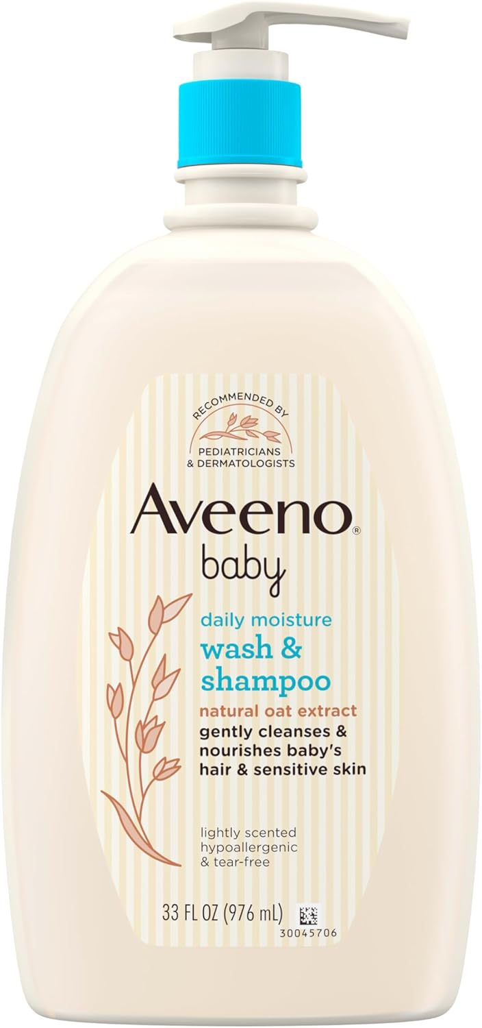 Aveeno Baby Daily Moisture Body Wash & Shampoo with Oat Extract, Hypoallergenic, Tear-Free, No Added