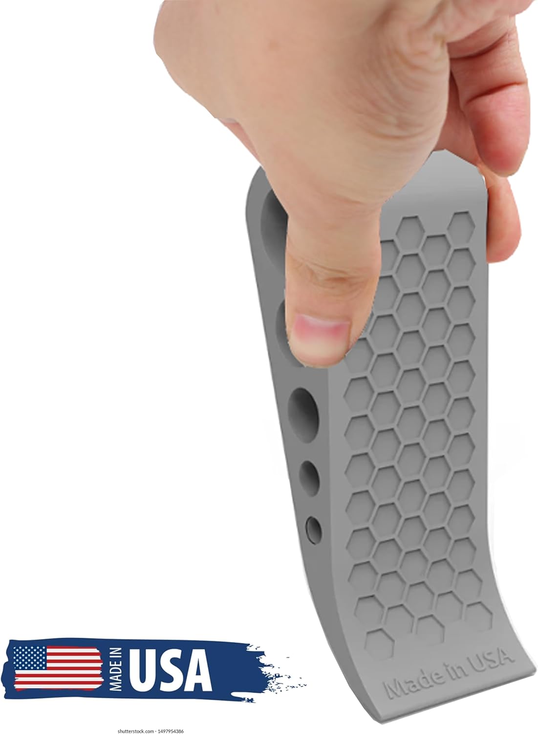 Door Stoppers for Bottom of Door Premium Floor Rubber Door Stop Wedge Made in USA Heavy Duty Honeycomb Design for Carpet, Tile, Ideal for