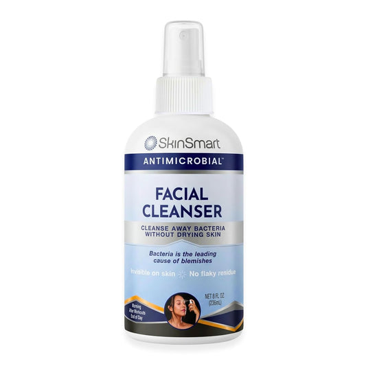 SkinSmart Antimicrobial Facial Cleanser for Breakouts & Blemishes; Hypochlorous Acid Formula Targets Bacteria to Reduce Skin Irritation and Flush