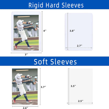 400 Card Sleeves Hard Plastic, Arjiekwei 3"X4" Baseball Cards Protectors