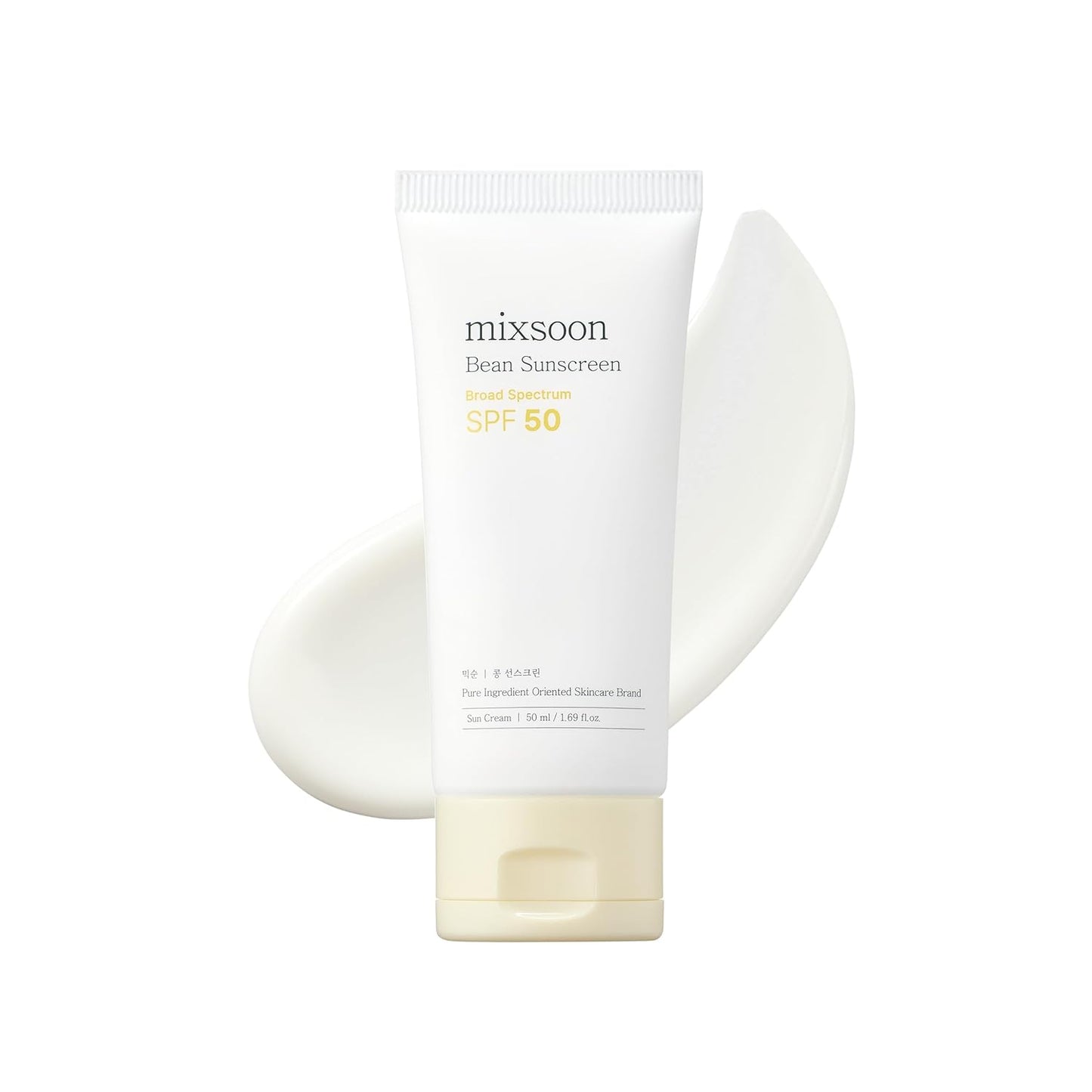 mixsoon Bean Sunscreen-Lightweight Airy Texture SPF 50 Korean Sunscreen for Face, No White