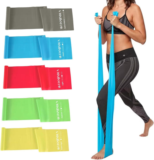 Lianjindun 5 Pcs Professional Resistance Bands. Latex-Free, Pilates Band, Work Out Bands, Stretch Bands for Working Out Women or