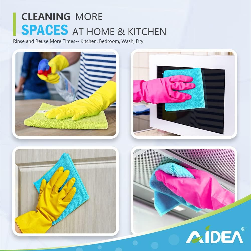 AIDEA Microfiber Cleaning Cloth-50PK, Soft Microfiber Towels for Cars, Absorbent Cleaning Rags, Lint-Free Streak-Free Wash Cloths for House