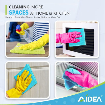 AIDEA Microfiber Cleaning Cloth-50PK, Soft Microfiber Towels for Cars, Absorbent Cleaning Rags, Lint-Free Streak-Free Wash Cloths for House