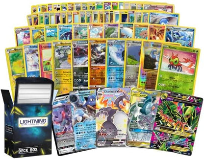 50 Pokemon Cards Plus 1 Ultra Rare Legendary Pokemon Card, Bundle with LCC Deck Box