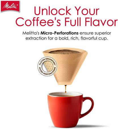 Melitta Cone Coffee Filters, Natural Brown, 100 Count (Pack Of 3), 300 Total Filters - Fits all 8-12 Cup Cone Coffee Makers and