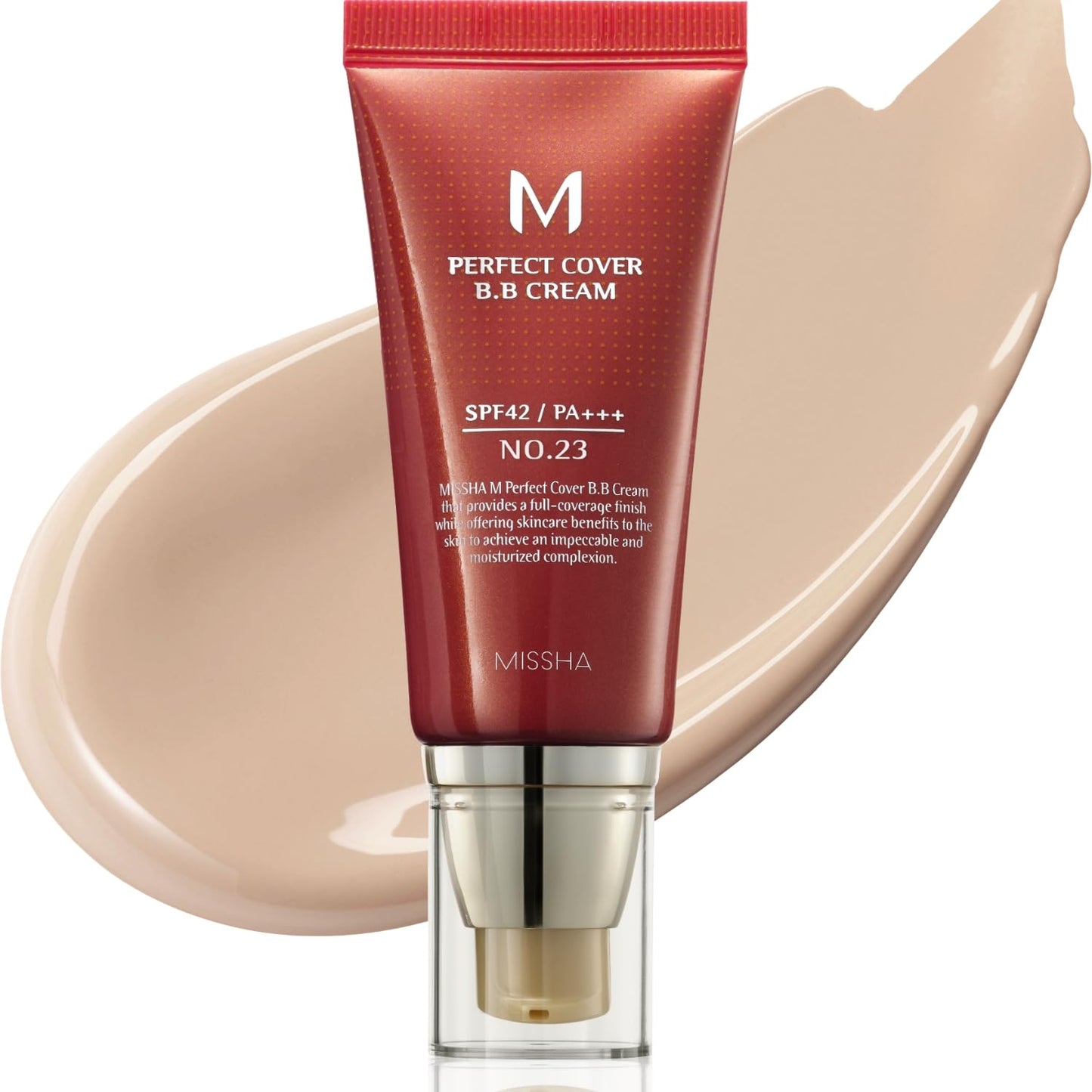 MISSHA M Perfect Cover BB Cream No.23 Natural Beige -Light/Medium with Cool/Neutral Undertone SPF 42 PA +++ 1.69 Fl Oz - Tinted Moisturizer for face