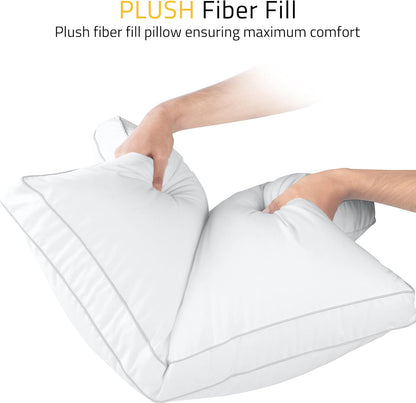 Utopia Bedding Bed Pillows for Sleeping Queen Size (White), Set of 2, Soft & Fluffy Pillow with Down Alternative Filling, Cooling, Hotel