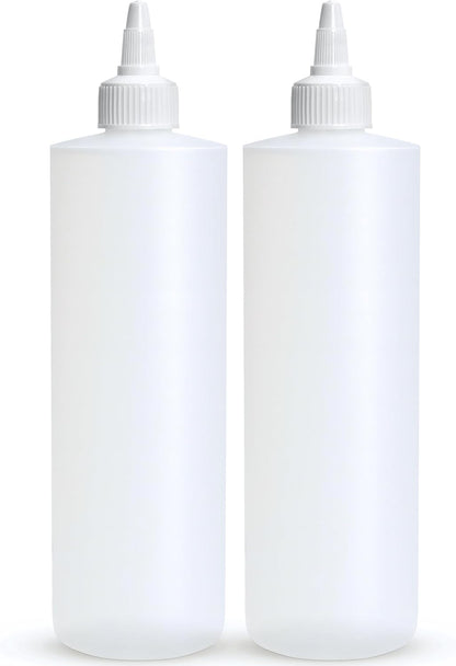 BRIGHTFROM Condiment Squeeze Bottles, 16 OZ Empty Squirt Bottle with Twist Top Cap, Leak Proof - Great for Ketchup, Mustard, Syrup, Sauces
