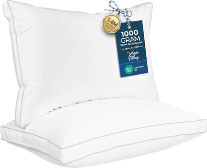 Utopia Bedding Bed Pillows for Sleeping Queen Size (White), Set of 2, Soft & Fluffy Pillow with Down Alternative Filling, Cooling, Hotel