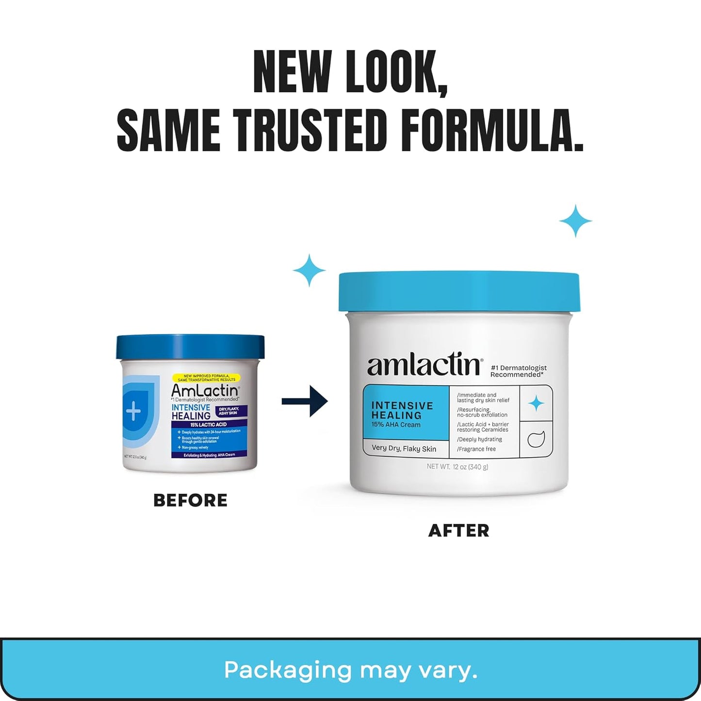 AmLactin Intensive Healing - Therapeutic Body Cream for Extremely Dry Skin - No-Scrub Exfoliator and Body Moisturizer Cream with 15% Lactic Acid AHA
