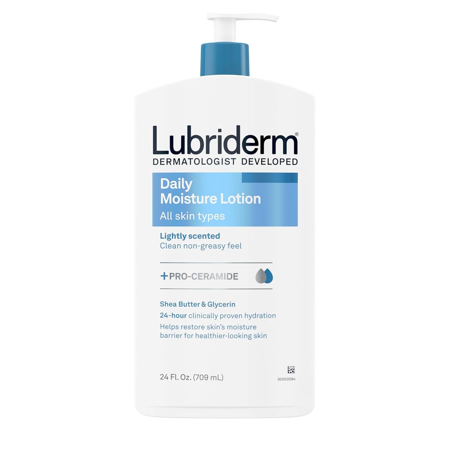 Lubriderm Daily Moisture Lotion + Pro-Ceramide, Shea Butter & Glycerin, Hydrating Face, Hand & Body Lotion, 24-hour Moisturizer for Dry