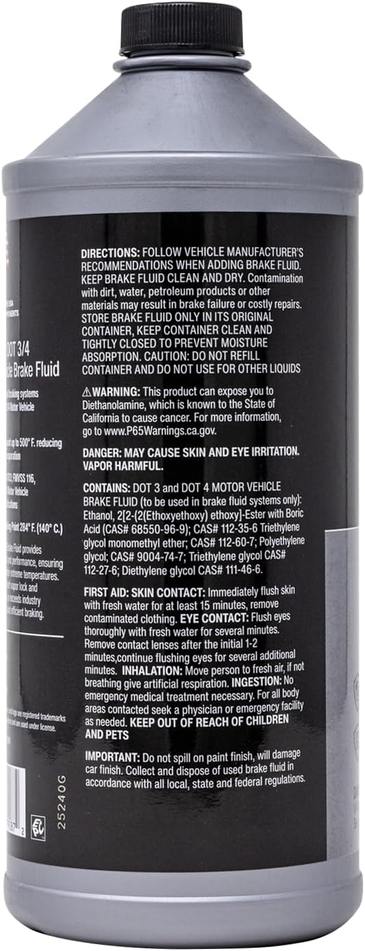 Valvoline DOT 3 & 4 Synthetic Brake Fluid with High Boiling Point, Corrosion Protection, Vapor Lock Resistance, Compatible with