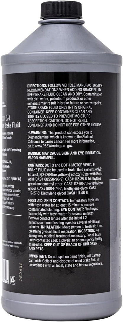 Valvoline DOT 3 & 4 Synthetic Brake Fluid with High Boiling Point, Corrosion Protection, Vapor Lock Resistance, Compatible with