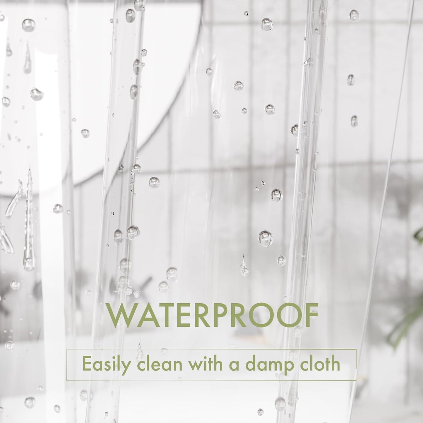 AmazerBath Shower Curtain Liner, 72x72 Clear Shower Curtain Liner, Waterproof Plastic Shower
