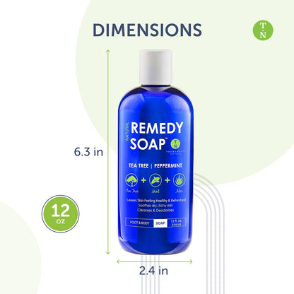 Truremedy Naturals 12 oz Tea Tree Oil Body Wash - Invigorating Tea Tree Soap with Peppermint, Aloe