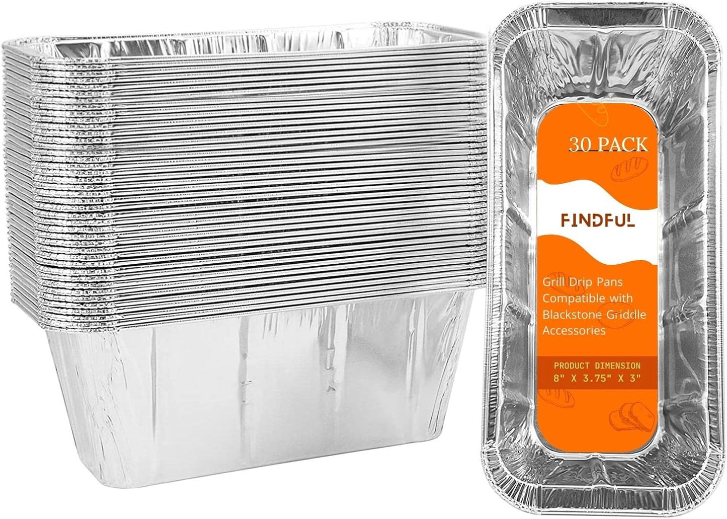 Findful 30-Pack Drip Pans Liners for Blackstone Griddle