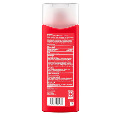 Neutrogena Salicylic Acid & PHA Stubborn Acne Body Wash, Exfoliating Cleanser Acne Treatment for Chest & Shoulder, Gently