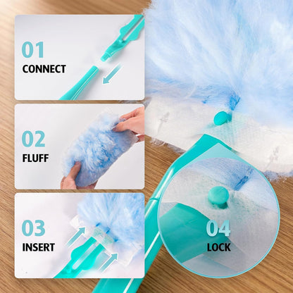 Duster Refill for Swiffer Duster, 30 Count Heavy Duty 2 Side 360 Duster Refills with 1 Handle, 4X