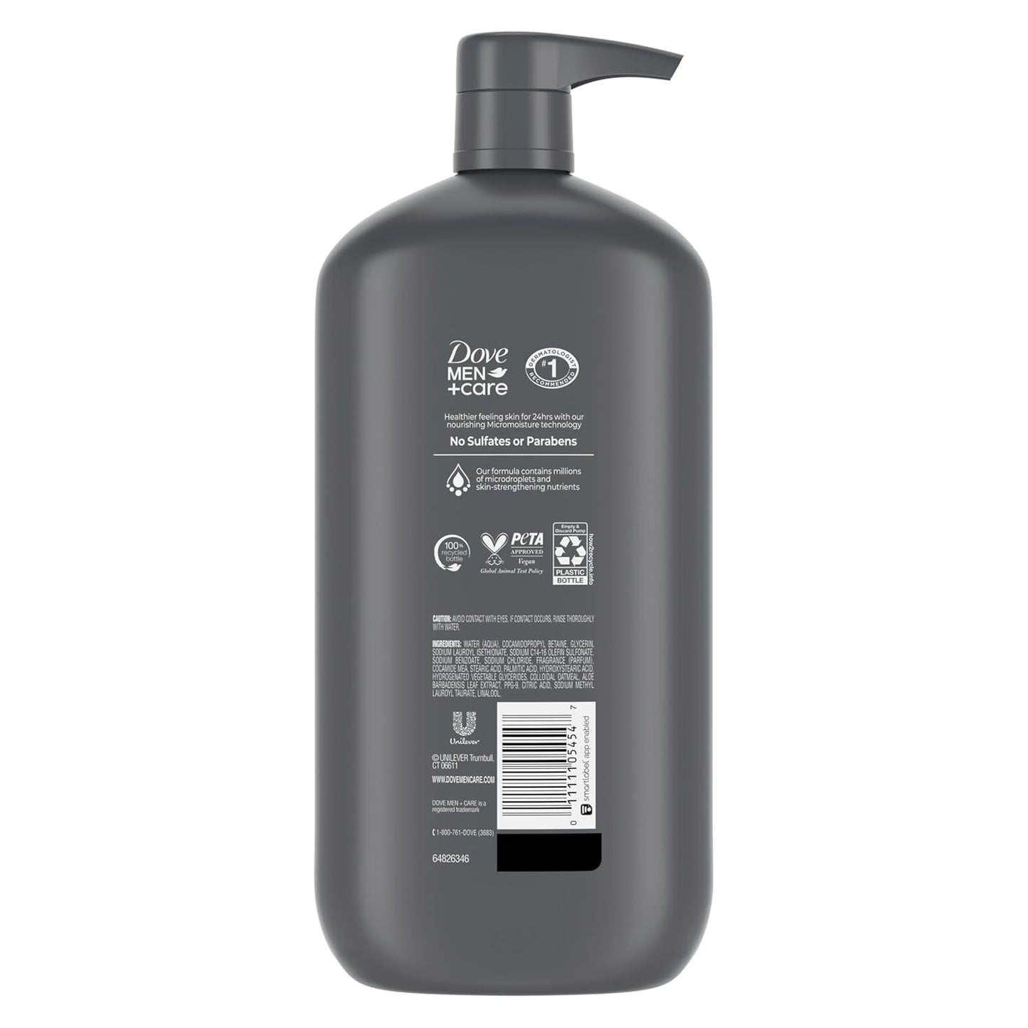 DOVE MEN + CARE Body & Face Wash Sensitive Skin For Hydrated, Smooth Skin - 30 oz