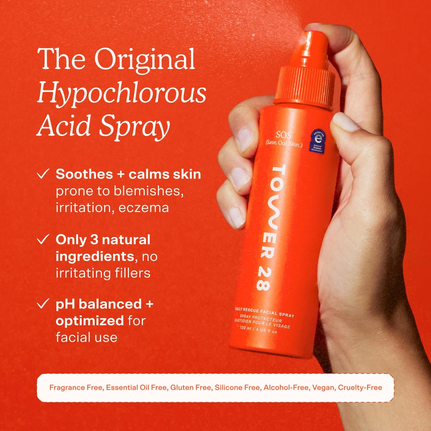Tower 28 SOS Daily Rescue Facial Spray - Hypochlorous Acid Spray to Help Reduce