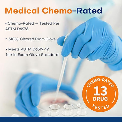 Supmedic Medical Soft Max Nitrile Exam Gloves, 100 Count Latex-Free Powder-Free Non-Sterile Food Safe Disposable Glove, Blue