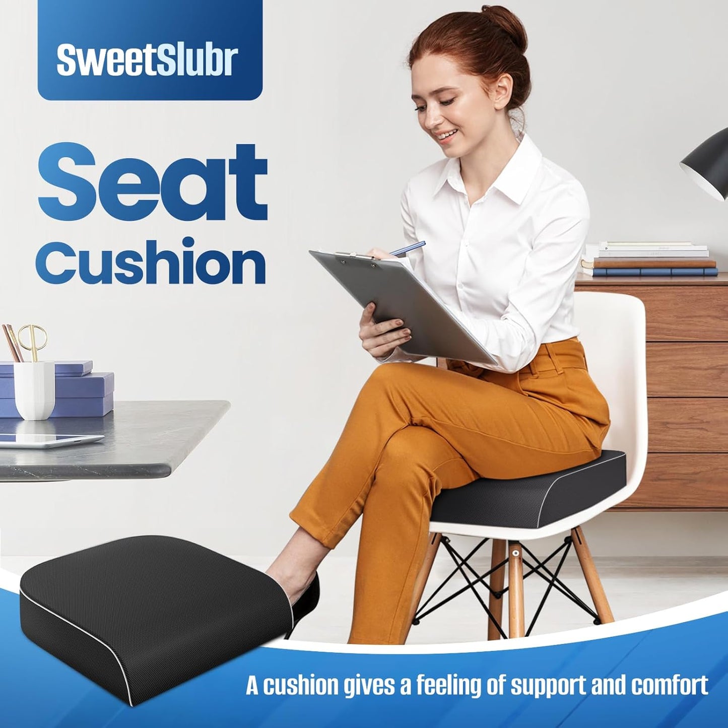 SweetSlubr Seat Cushion for Tailbone Pain Relief, Office Chair