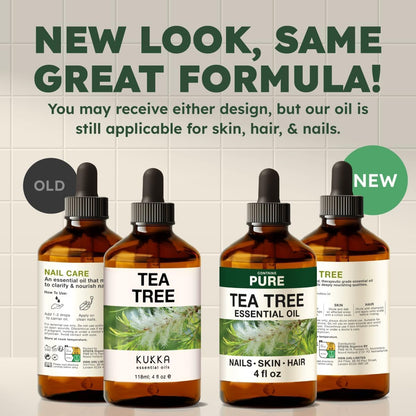 100% Pure Tea Tree Oil - 4 Fl Oz Tea Tree Essential Oil for Hair, Skin, Diffuser, Aromatherapy & DIY Soap Making Scent