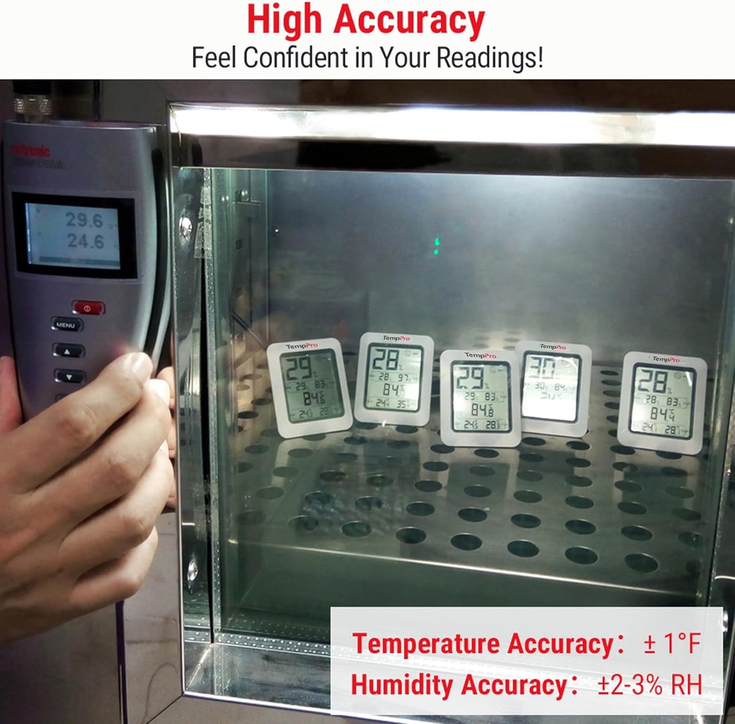 TempPro TP50 Digital Hygrometer Indoor Thermometer Room Thermometer and Humidity Gauge with Temperature Humidity Monitor