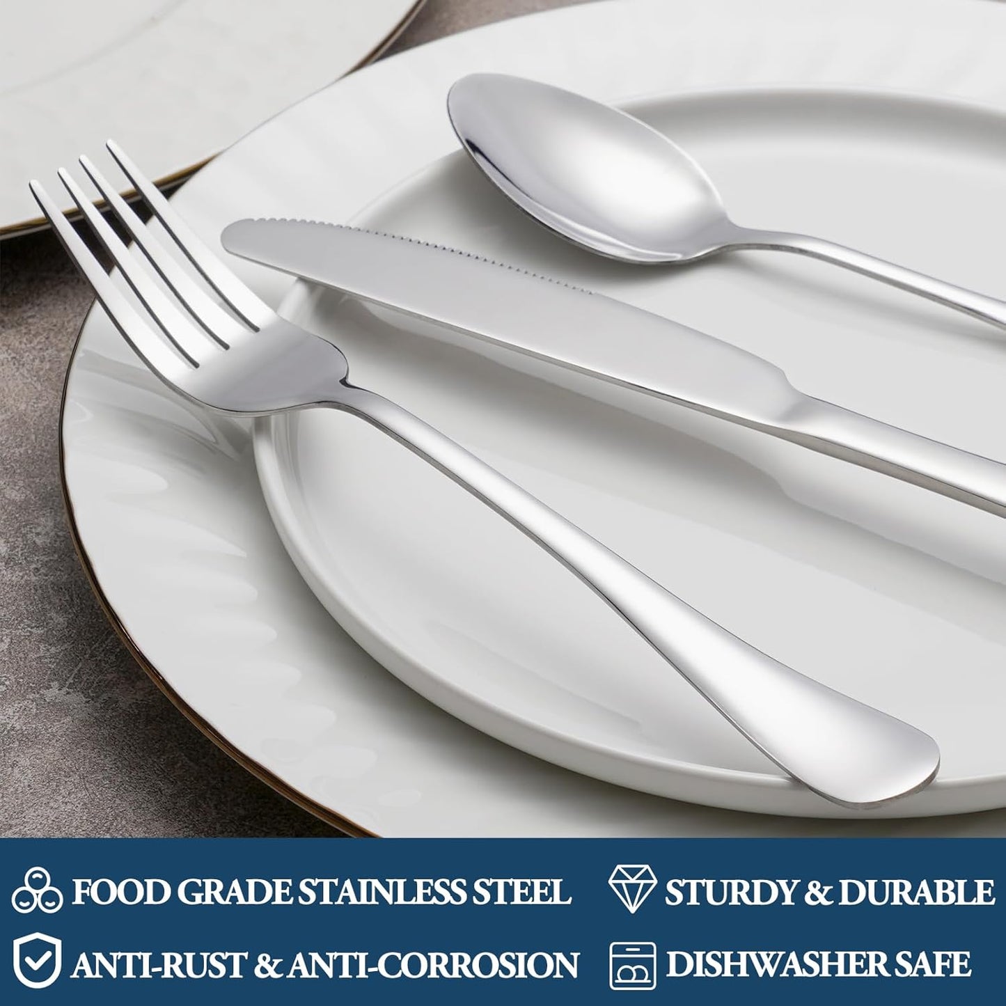 Dinner Forks,Set of 16 Top Food Grade Stainless Steel Silverware Forks,Table Forks,Flatware Forks,8 Inches,Mirror Finish & Dishwasher