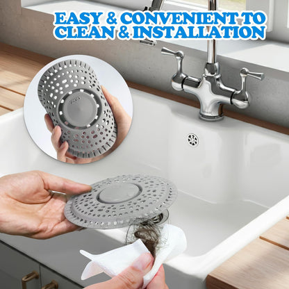 zaa Shower Drain Hair Catcher, 2 Pack Premium Silicone Drain Protector & Shower Drain Cover, Shower Installation Kits for Flat Drains of Shower