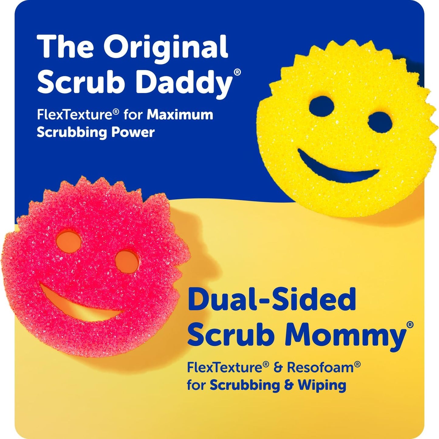 Scrub Daddy Scrub Mommy Sponges - Dish Scrubber + Non-Scratch Cleaning Sponges