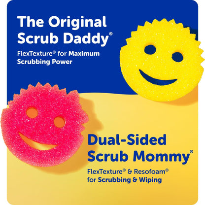 Scrub Daddy Scrub Mommy Sponges - Dish Scrubber + Non-Scratch Cleaning Sponges
