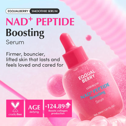 EQQUALBERRY NAD+ Peptide Boosting Serum Niacinamide 2% + 14 Peptides + Vegan Collagen Anti-Aging Korean Skincare Face & Neck & Body
