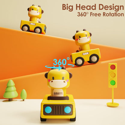 iPlay, iLearn Press to Go Car Toys for Toddlers 1-3, Baby Animal Racing Cars, Infant Play Vehicle