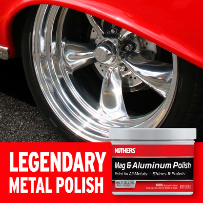 Mothers Mag & Aluminum Polish, 10 oz. Brilliant Shine, Easy to Use, for All Uncoated & Unplated Metals Including Aluminum