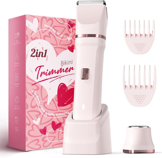 Risina Bikini Trimmer for Women - Painless Electric Razors for Silk Skin,Cordless Body Shaver for Trip,Replaceable Lady Facial