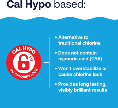 HTH 52037R Pool Care Shock Advanced, Swimming Pool Chemical - Cal Hypo Formula, Prevents Bacteria &