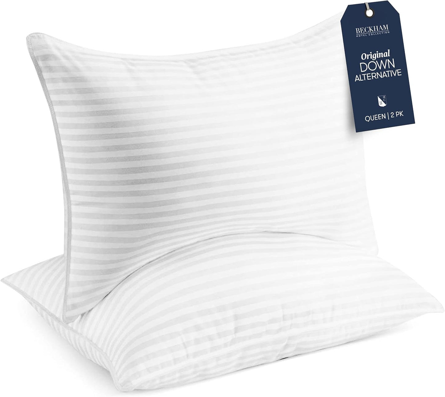 Beckham Hotel Collection Bed Pillows Standard/Queen Size Set of 2 - Original Soft Down Alternative Pillow for Sleeping - Soft Support for
